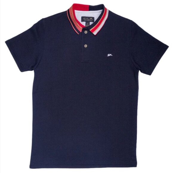 NWT Men's A. Tiziano Navy Ken Knit Polo 4XL - Picture 1 of 2